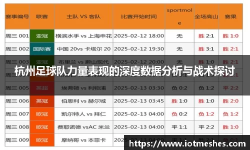 杭州足球队力量表现的深度数据分析与战术探讨